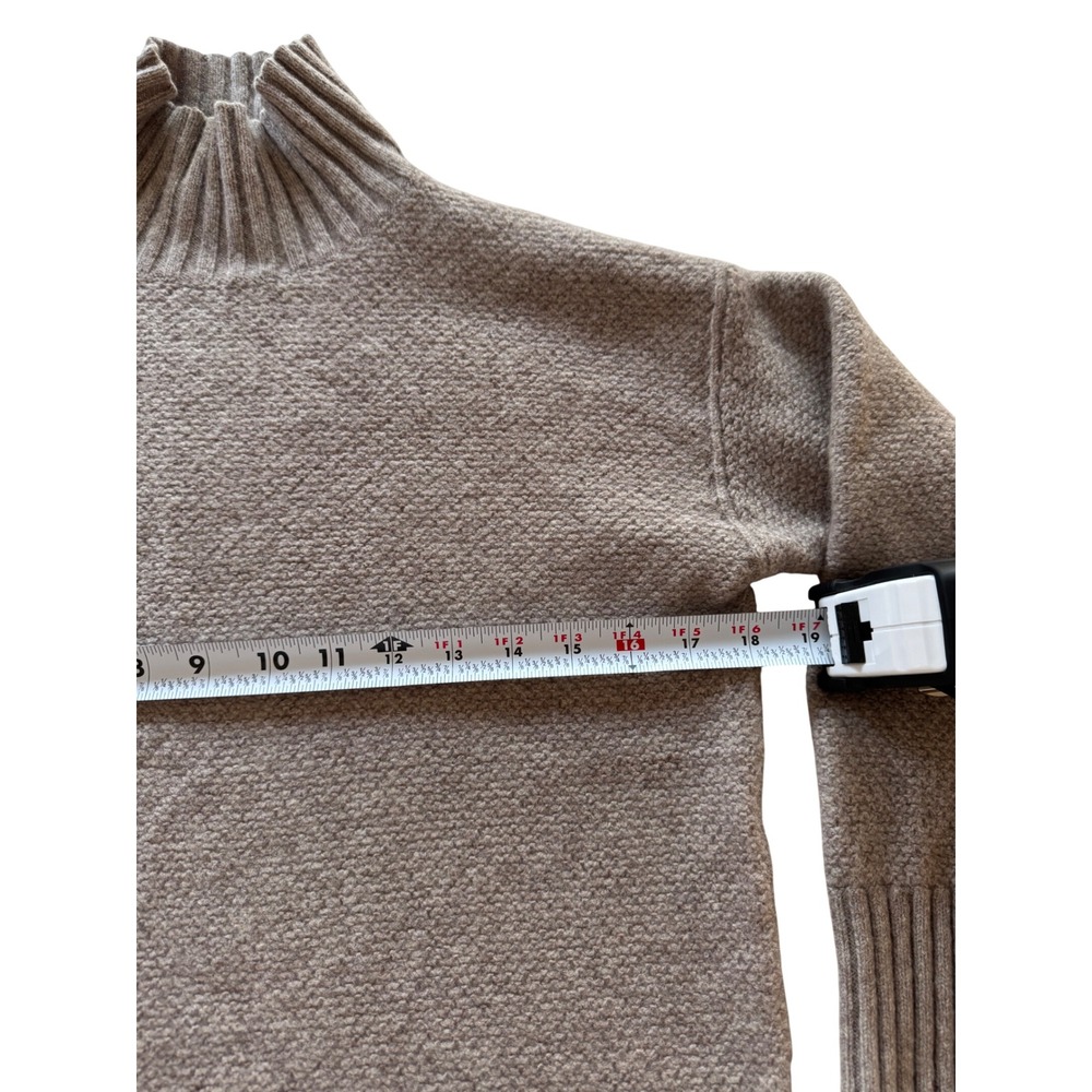 Everlane Honeycomb Funnel Neck Wool Cashmere Sweater Light Heathered Taupe S - Picture 5 of 7